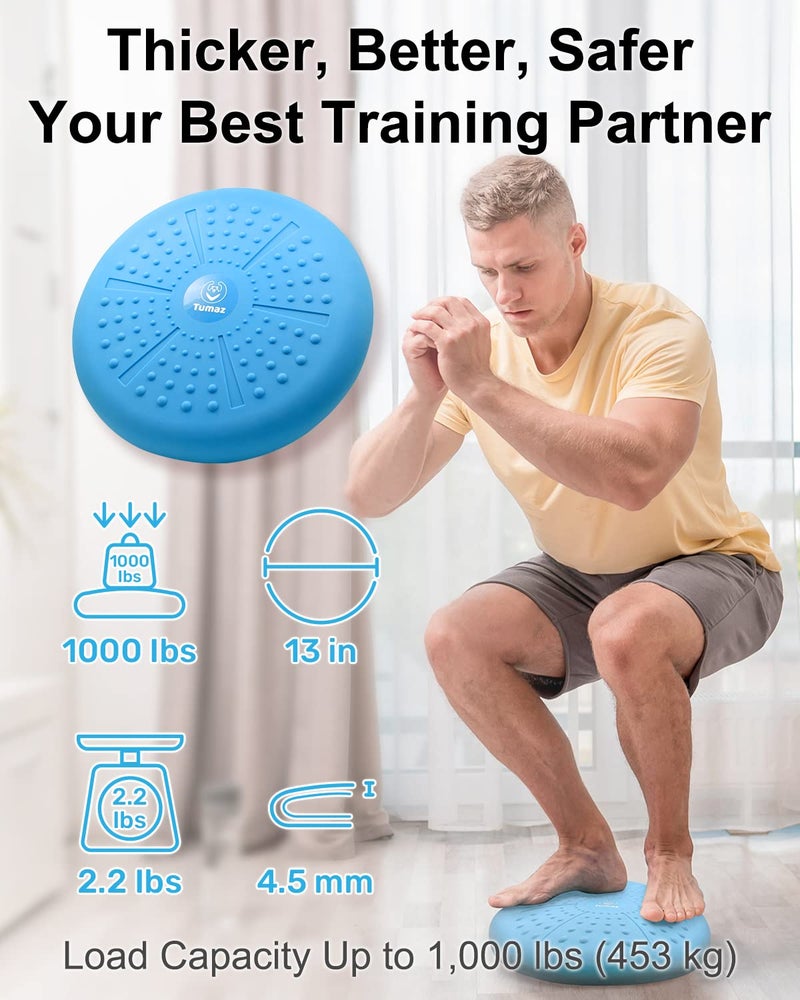 Tumaz Wobble Cushion - Wiggle Seat to Improve Sitting Posture & Stay Focused for Sensory Kids, Balance Disc to Relief Back Pain & Core Strength & Flexible Seating [Extra Thick, Pump Included] - Image 4